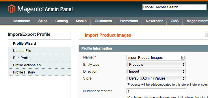Magento bulk product import with images